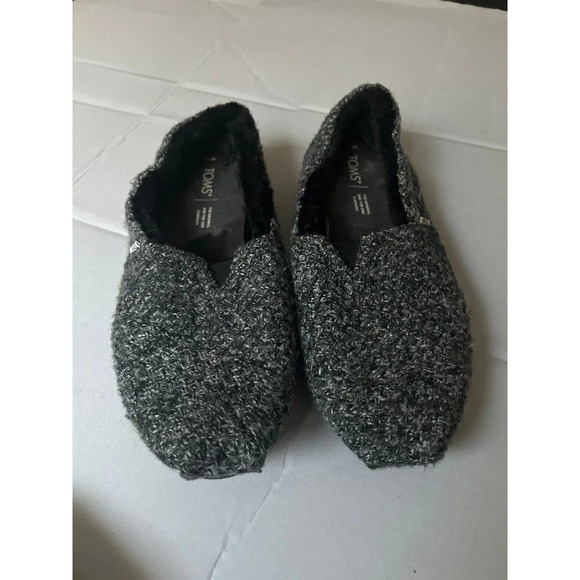 Toms Women’s Faux Fur Comfort Slip On Flat Shoes Size 10 - Picture 1 of 6